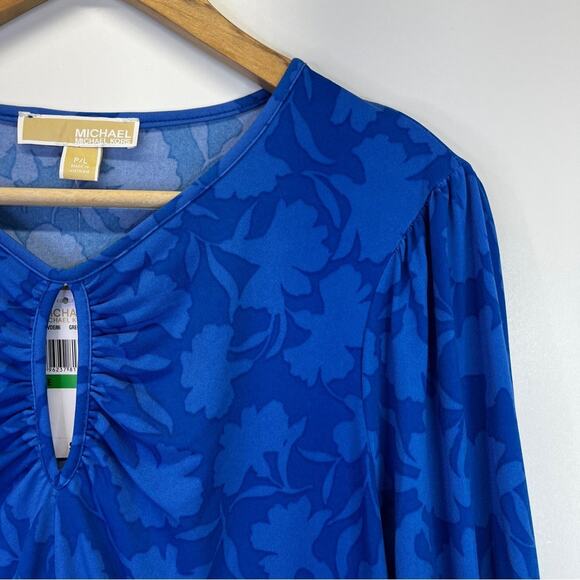Michael Kors Shadow-Fleur Print Long-Sleeve Top grecian blue - PL - Picture 4 of 12
